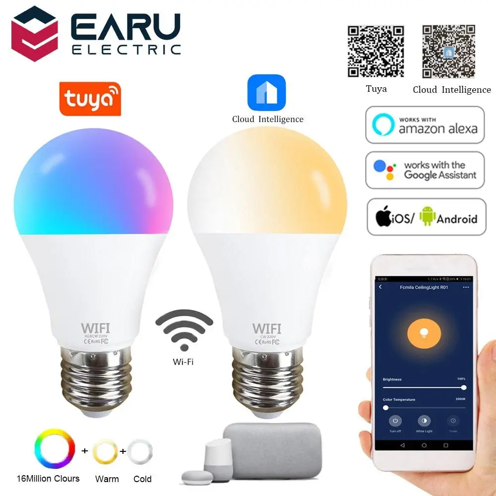 Dimmable 15W Wifi Smart Light Bulb B22 E27 Led Rgb Lamp Work With Alexa/Google Home Rgb+White Dimmable Timer Function Magic Bulb 1