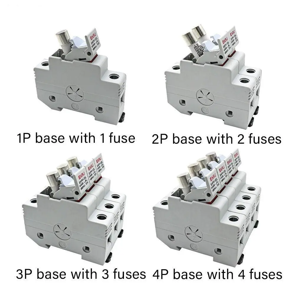 Din Rail Solar Pv Dc Fuse Holders With Indicator Light Suitable For 10*38Mm Dc Pv Fuse Link For Solar Photovoltaic System Pro 11