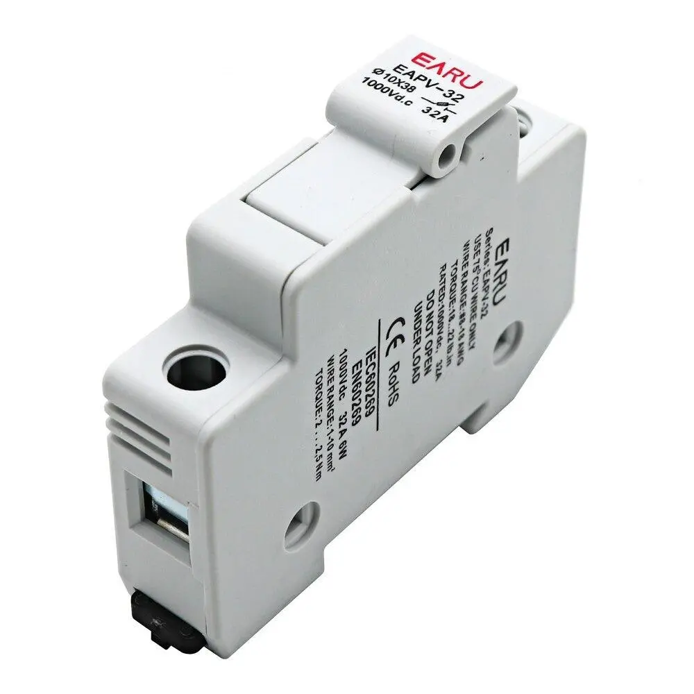 Din Rail Solar Pv Dc Fuse Holders With Indicator Light Suitable For 10*38Mm Dc Pv Fuse Link For Solar Photovoltaic System Pro 5