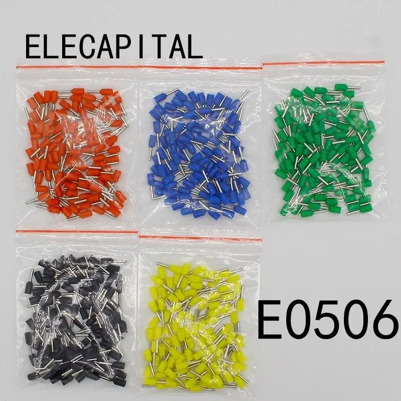 E0506 Tube Insulating Insulated Terminals 0.5Mm2 Cable Wire Connector 100Pcs/Pack Insulating Crimp Terminal Connector E- 1