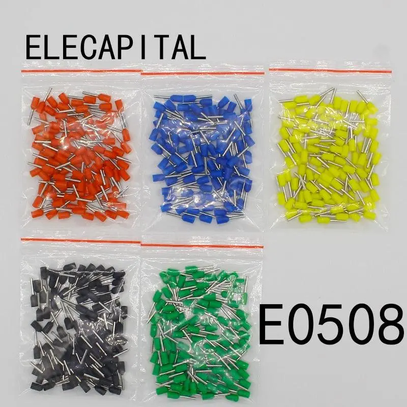 E0508 Tube Insulating Insulated Terminals 0.5Mm2 Cable Wire Connector Insulating Crimp Terminal 100Pcs/Pack Connector E- 1