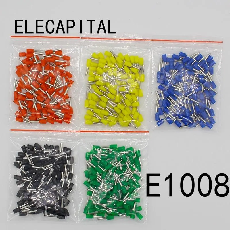 E1008 Tube Insulating Insulated Terminals 100Pcs/Pack 1Mm2 Cable Wire Connector Insulating Crimp Terminal Connector E- 1