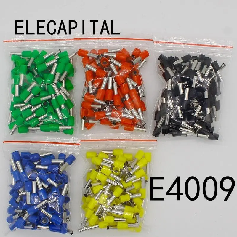 E4009 Tube Insulating Terminals 4Mm2 100Pcs/Pack Cable Wire Connector Insulated Insulating Crimp Terminal Connector E- 1