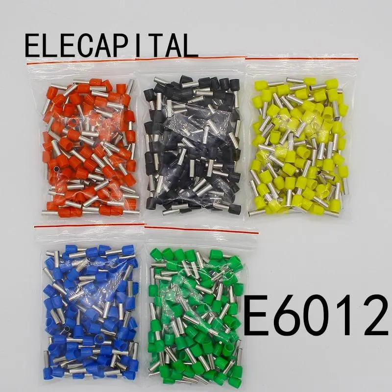 E6012 Tube Insulating Terminals 6Mm2 100Pcs/Pack Cable Wire Connector Insulating Crimp Terminal Insulated Connector E- 1