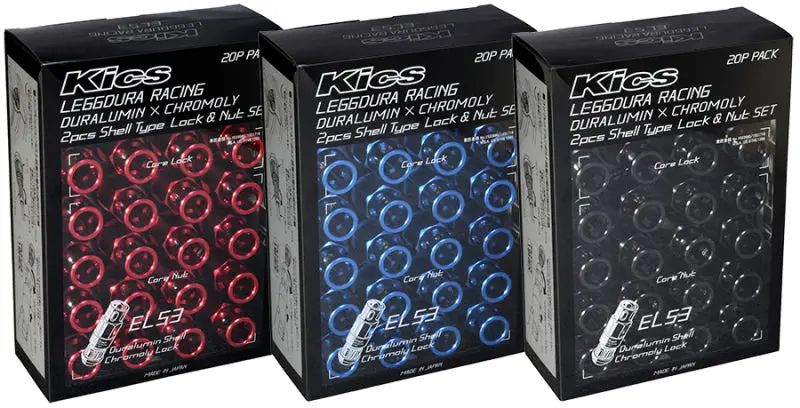 Project Kics Leggdura Racing 53Mm El53 Shell Type Lug Nut 16 Pcs + 4 Locks 12X1.50 Red 1