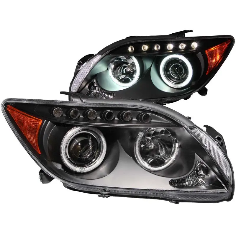 Anzo 2005-2010 Scion Tc Projector Headlights W/ Halo Black (Ccfl) 1