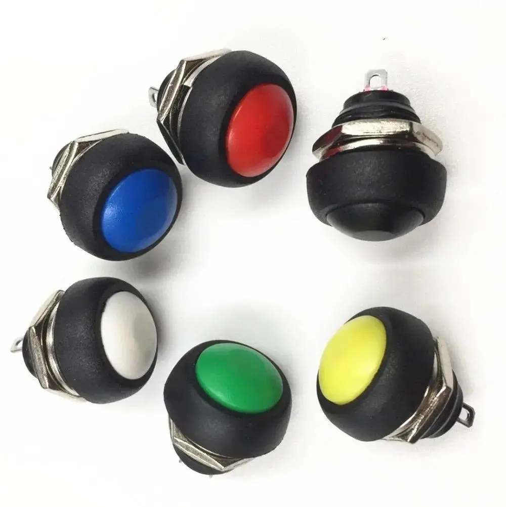 Earu- 10Pcs Diy Mini 12Mm Momentary Waterproof Push Button Switch 1