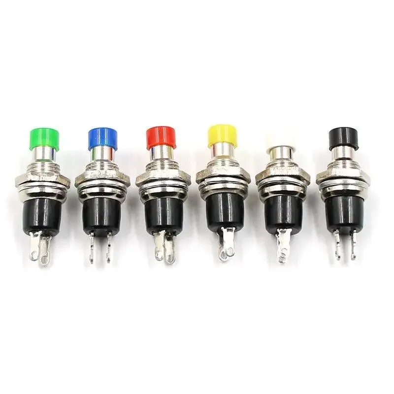 Earu- 10Pcs Micro Diy 7Mm Thread 2 Pins Momentary Push Button Switch 1