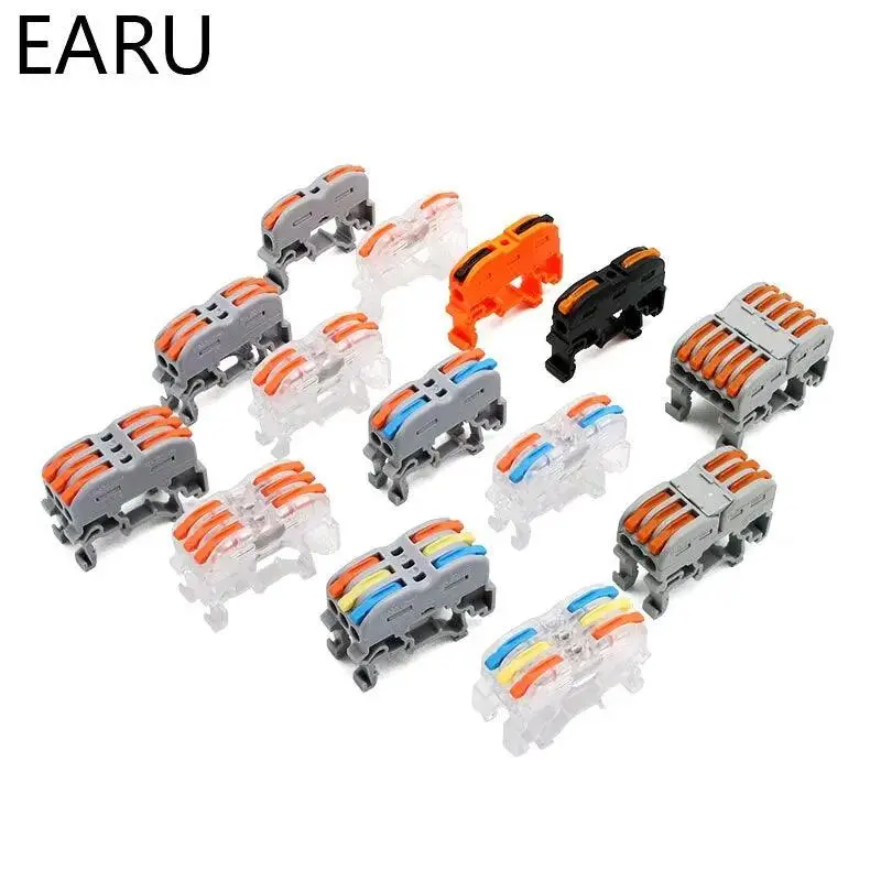 1/2/3/5P Din Rail Type Quick Fast Cable Wiring Connection Terminal 1