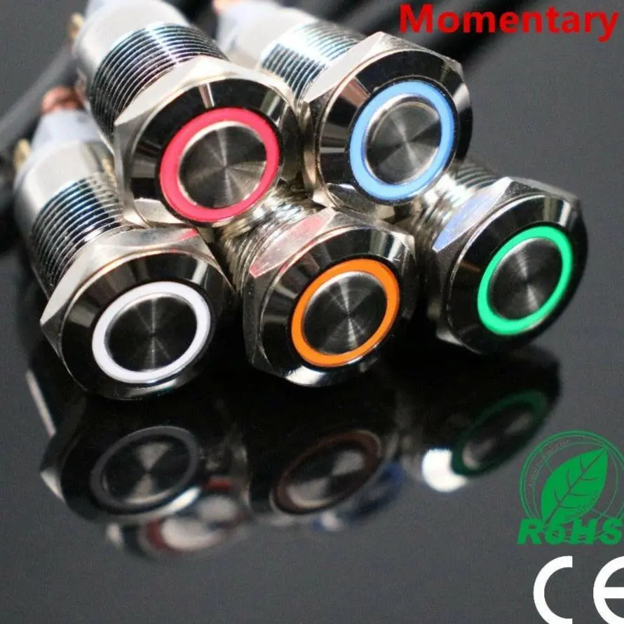 Earu- 12Mm Waterproof Momentary Metal Doorbell Bell Horn Push Button 2