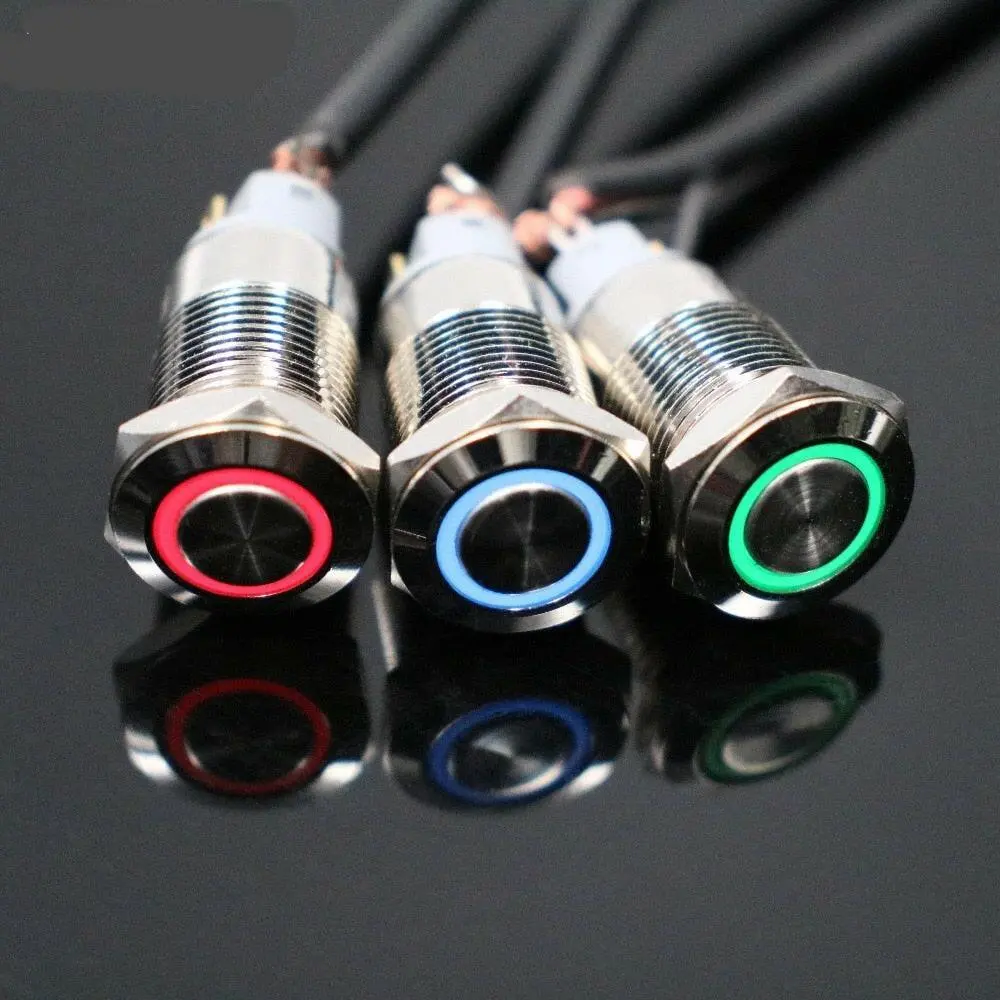 Earu- 12Mm Waterproof Momentary Metal Doorbell Bell Horn Push Button 5