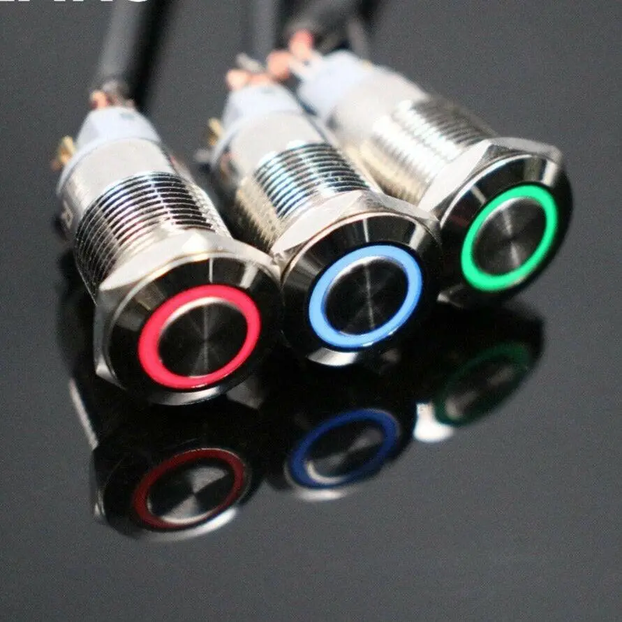 Earu- 12Mm Waterproof Momentary Metal Doorbell Bell Horn Push Button 6