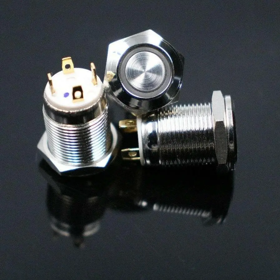 Earu- 12Mm Waterproof Momentary Metal Doorbell Bell Horn Push Button 7
