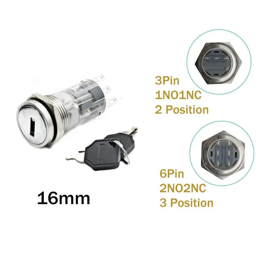 Earu-16Mm 19Mm 22Mm Self-Return Momentary Self-Locking Fixation  Metal Swich 1