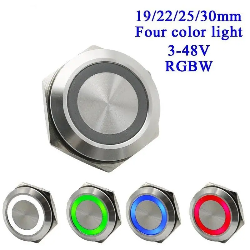 Earu-19-30Mm Four-Color Rgbw Led Light Micro Switch/ Short Stroke Instantaneous Self-Reset 1