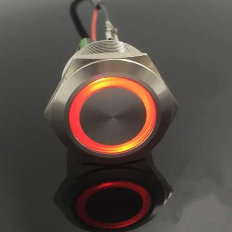 Earu- 1No 1Nc 25Mm Metal Stainless Steel Led Push Button| 3V To 380V Optional 1