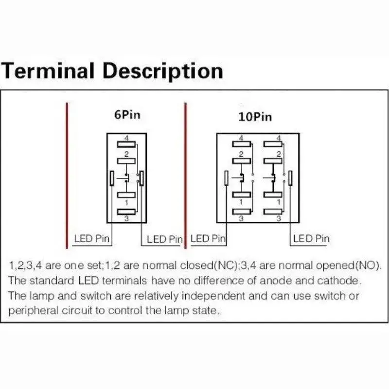 Earu- 1No 1Nc 25Mm Metal Stainless Steel Led Push Button| 3V To 380V Optional 4