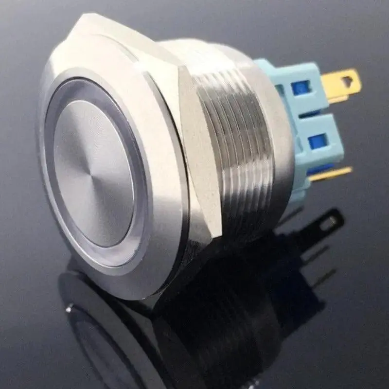 Earu- 1No 1Nc 25Mm Metal Stainless Steel Led Push Button| 3V To 380V Optional 9