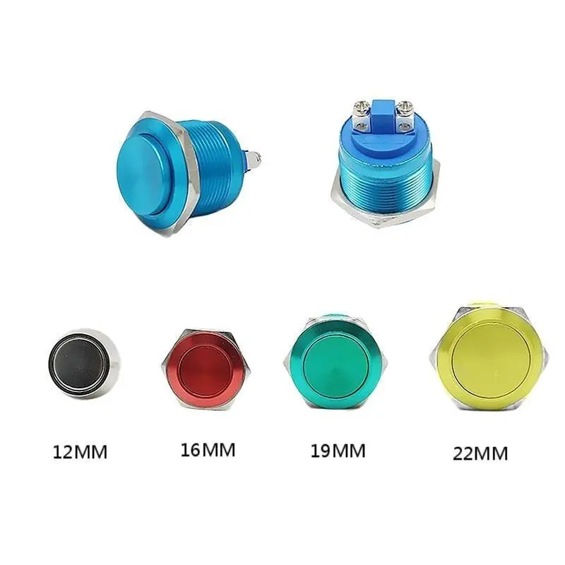 Earu-1Pc Metal Push Button Switch Oxidation Momentary 12Mm/16Mm/19Mm/22Mm 1No 1