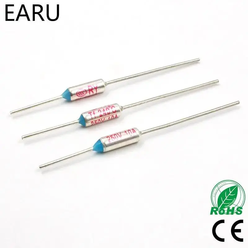 20Pcs Tf 240 Celsius Degrees Temperature Circuit Cut Off Thermal Fuse 1