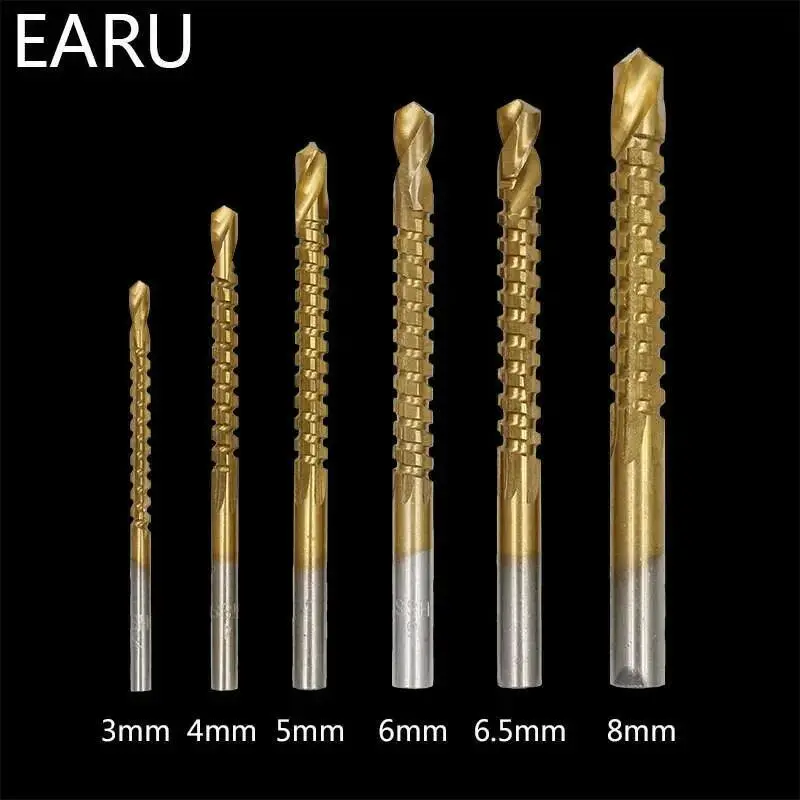 3-8Mm Titanium Coated Hss Drill Bit  6Pcs/Lot 1