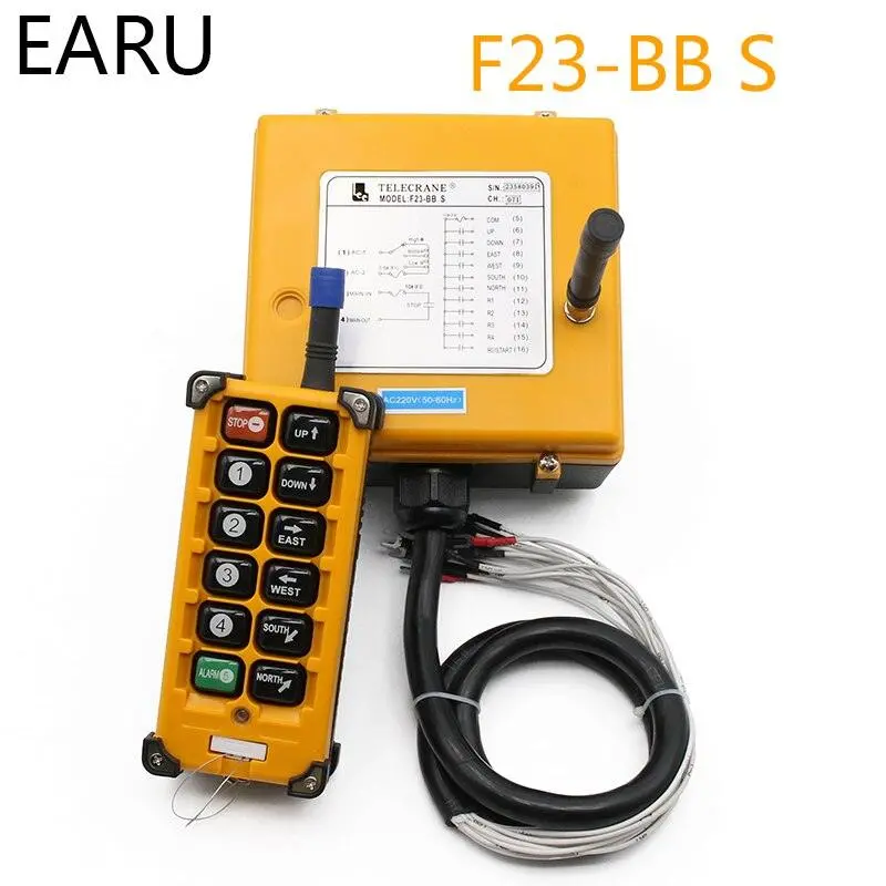 F23-Bb Industrial Wireless Radio Remote Controller Switch 1 Receiver+ 1 Transmitter Speed Control Hoist Crane Remote E Stop 1