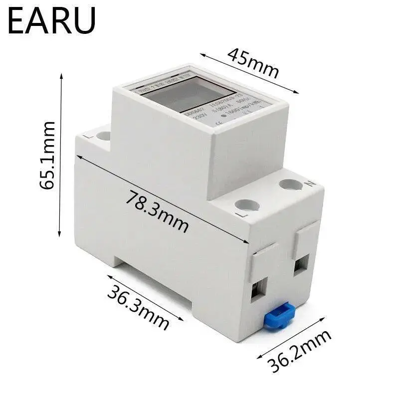Single Phase Kwh Meter| Din-Rail Lcd Digital Display Wattmeter 2