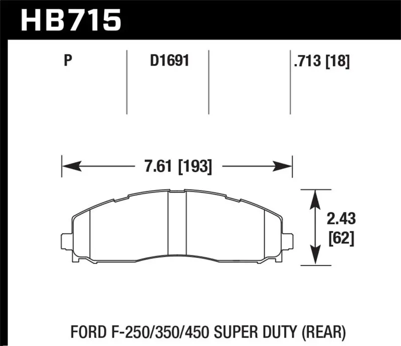 Hawk 15-17 Ford F-250/350 Lts Street Rear Brake Pads 2