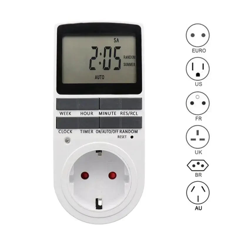 Electronic Digital Timer 24 Hour Cyclic| Eu Uk Au Us Br Fr Plug Optional 1