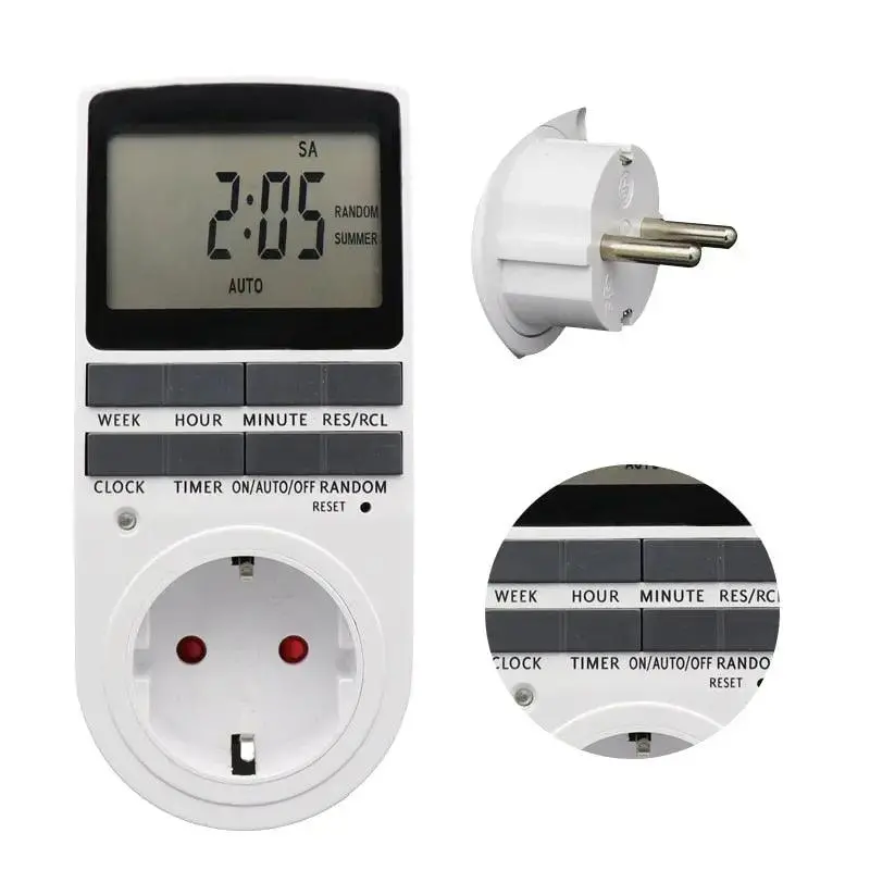 Electronic Digital Timer 24 Hour Cyclic| Eu Uk Au Us Br Fr Plug Optional 3