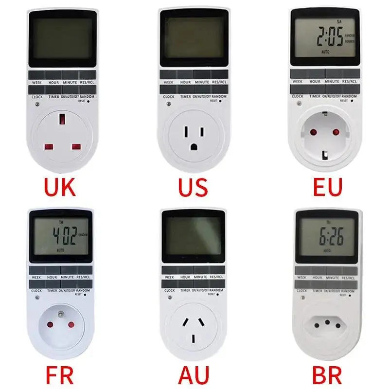 Electronic Digital Timer 24 Hour Cyclic| Eu Uk Au Us Br Fr Plug Optional 4