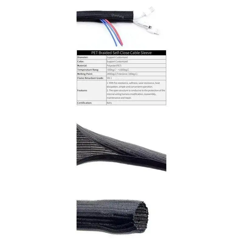 Expandable Cable Sleeve| Pet Braided Wire Wrap 1M/3M/5M Optional 2
