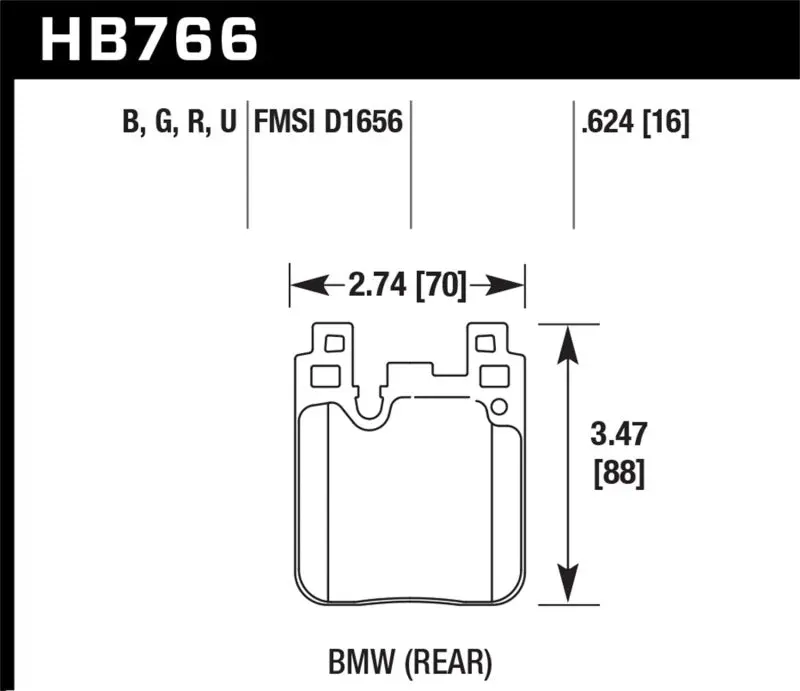 Hawk Bmw Dtc-60 Race Rear Brake Pads 2