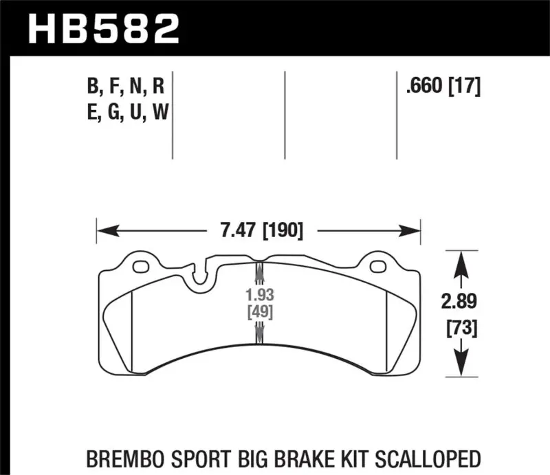 Hawk Brembo Scallped Dtc-60 Race Brake Pads 2
