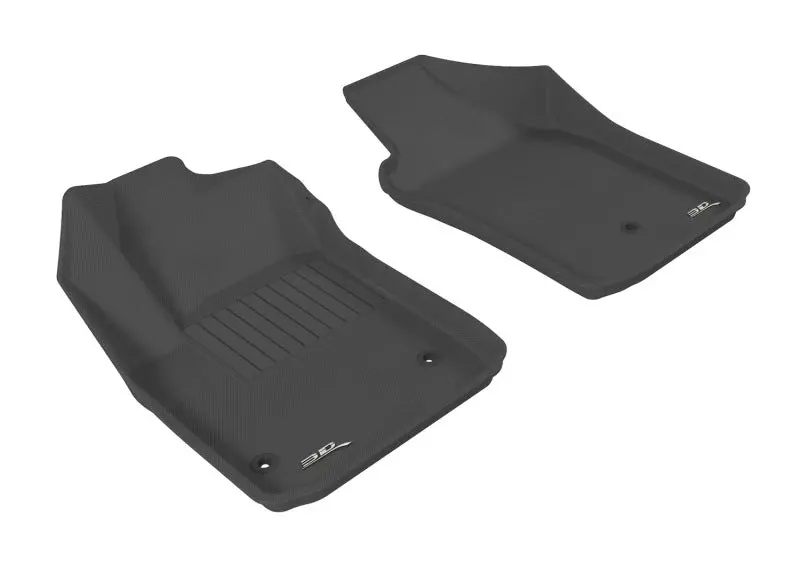 3D Maxpider 2012-2019 Fiat 500/500E Kagu 1St Row Floormat - Black 1