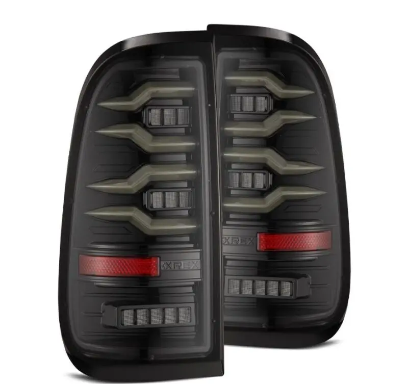 Alpharex 97-03 Ford F150 / 99-16 Ford F250/F350/F450/F550 Luxx-Series Led Tail Lights - Alpha-Black 1