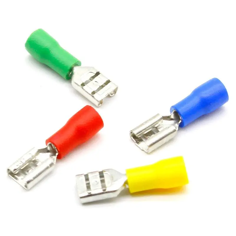 Fdd1-187 Female Insulated Electrical Crimp Terminal For 22-16 Awg Connectors Cable Wire Connector 100Pcs/Pack Fdd1.25-187 Fdd 3
