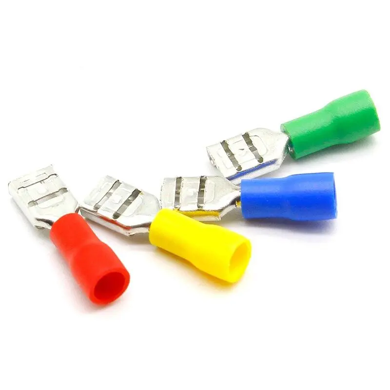 Fdd1-187 Female Insulated Electrical Crimp Terminal For 22-16 Awg Connectors Cable Wire Connector 100Pcs/Pack Fdd1.25-187 Fdd 4