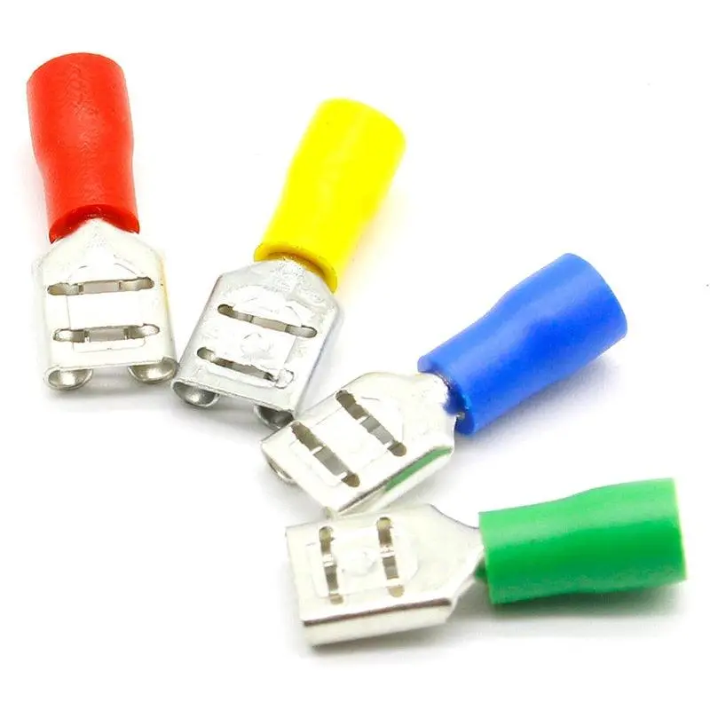 Fdd2-250 Female Insulated Electrical Crimp Terminal For 16-14 Awg Connectors Cable Wire Connector 100Pcs/Pack Fdd2-250 Fdd 3