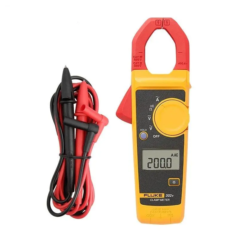 Fluke 302+ Clamp Meter Multi-Function Digital Ac Current Resistance Dmm Ac/Dc F303 F305 1