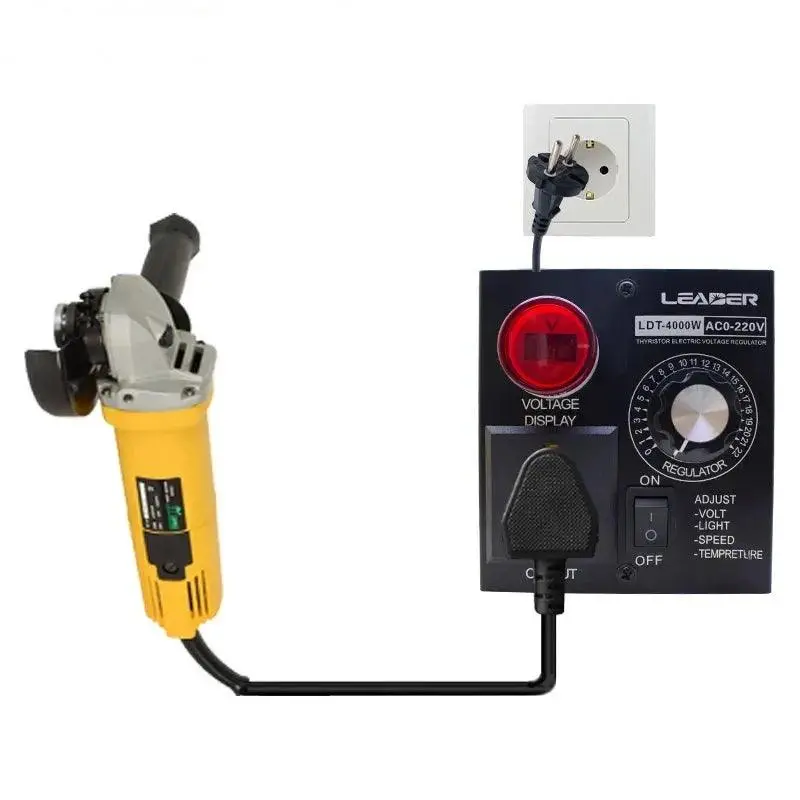 Speed Temperature Light Voltage Adjustable Dimmer Ac220v 4000W Compact Variable Voltage Controller Adjust Regulator 1