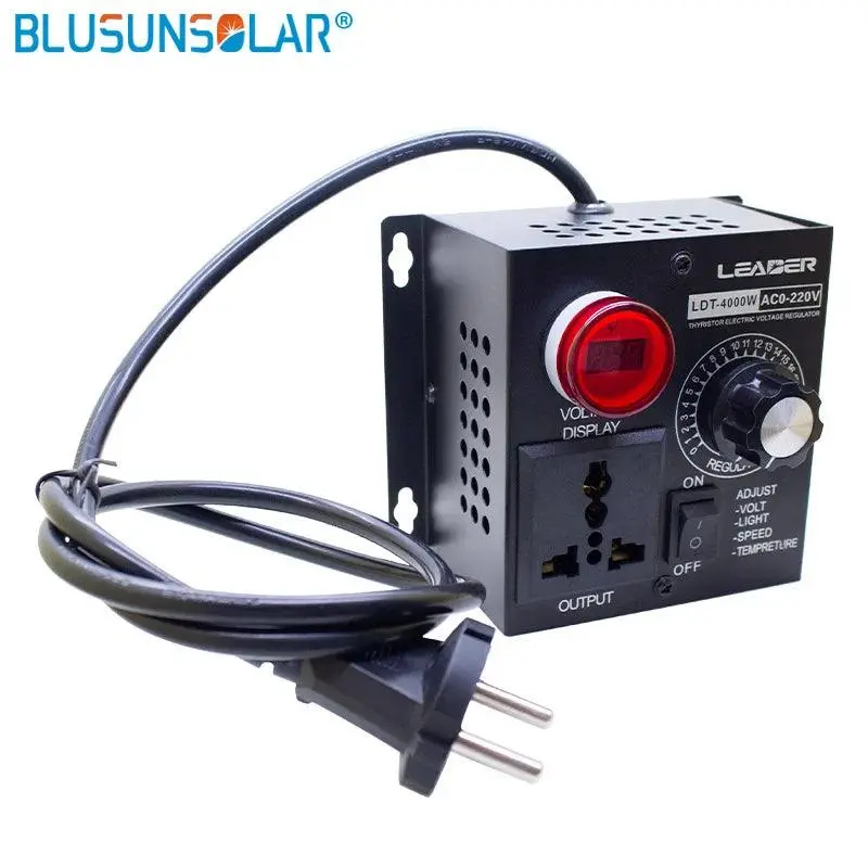 Speed Temperature Light Voltage Adjustable Dimmer Ac220v 4000W Compact Variable Voltage Controller Adjust Regulator 2