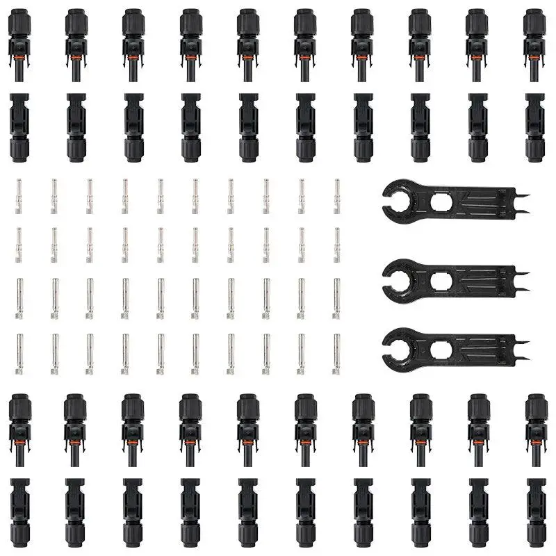 Free Shipping 600/400/200/100/40/20/10 Pcs Dc Solar Connector Wholesale 1000V30a Panel Connectors Kit For Pv/Mc Cable 2.5/4/6Mm2 4