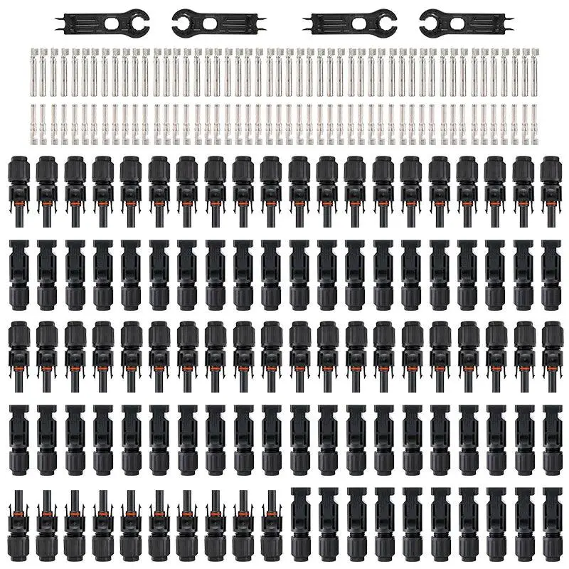 Free Shipping 600/400/200/100/40/20/10 Pcs Dc Solar Connector Wholesale 1000V30a Panel Connectors Kit For Pv/Mc Cable 2.5/4/6Mm2 7