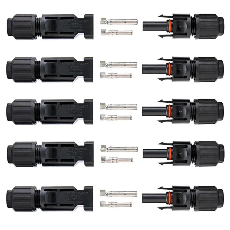 Free Shipping 600/400/200/100/40/20/10 Pcs Dc Solar Connector Wholesale 1000V30a Panel Connectors Kit For Pv/Mc Cable 2.5/4/6Mm2 2
