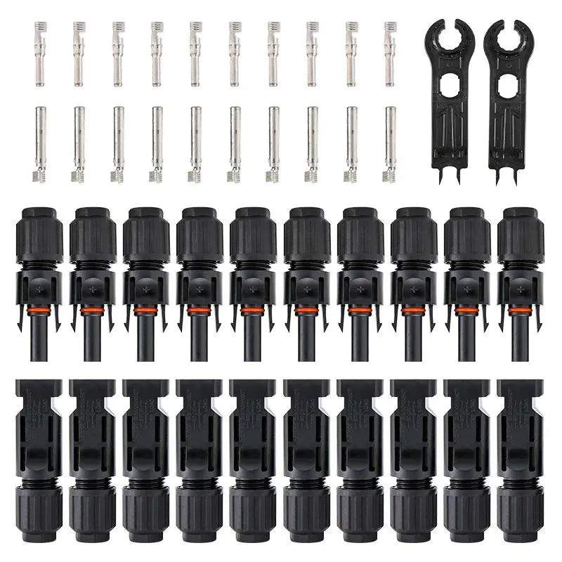 Free Shipping 600/400/200/100/40/20/10 Pcs Dc Solar Connector Wholesale 1000V30a Panel Connectors Kit For Pv/Mc Cable 2.5/4/6Mm2 3