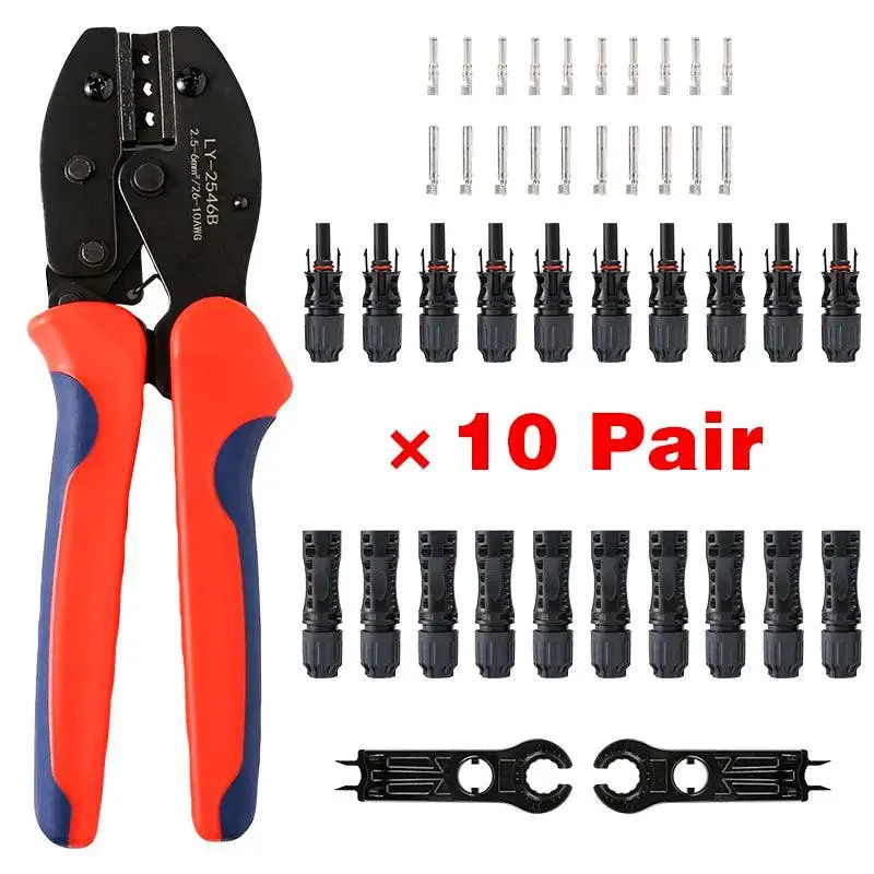 Free Shipping Pv Solar Connector Stecker Kit For 1500V30a Solar Panel Cable Branch Dc Connectors Connect Tool Crimping Pliers 1