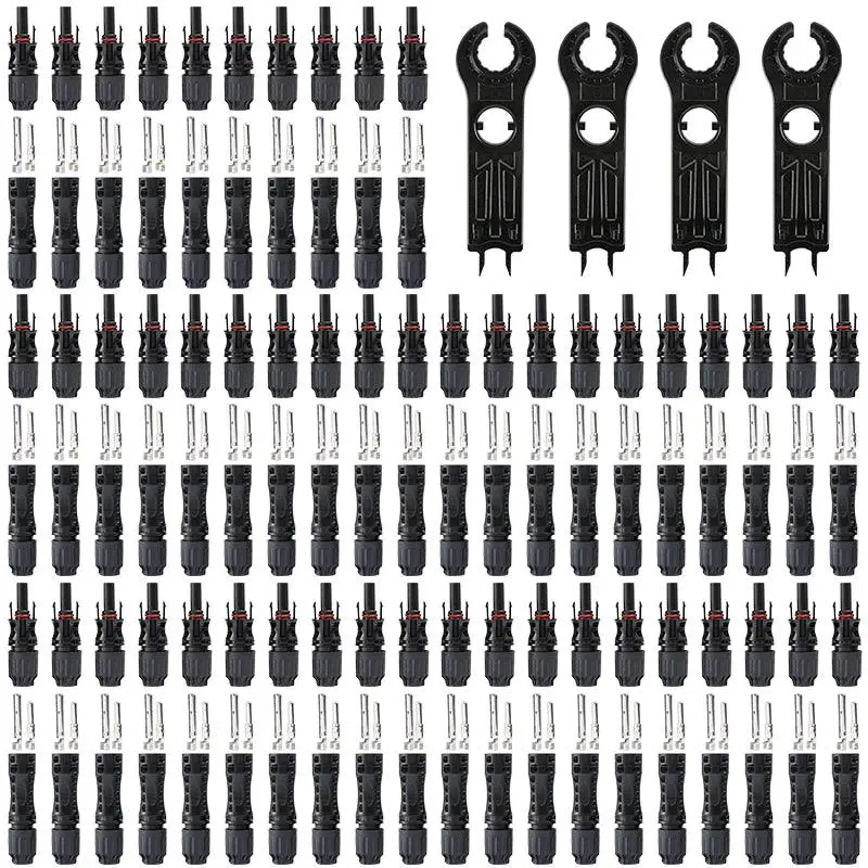 Free Shipping Pv Solar Connector Stecker Kit For 1500V30a Solar Panel Cable Branch Dc Connectors Connect Tool Crimping Pliers 4