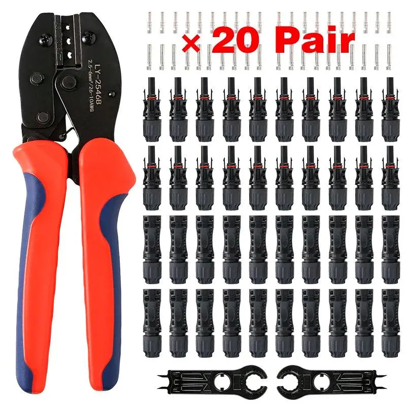 Free Shipping Pv Solar Connector Stecker Kit For 1500V30a Solar Panel Cable Branch Dc Connectors Connect Tool Crimping Pliers 2
