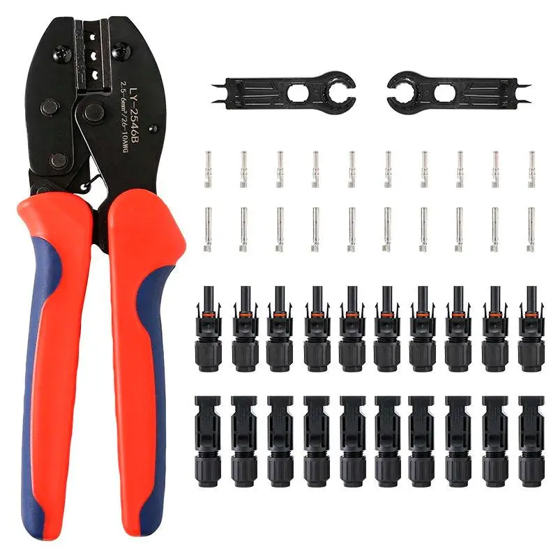 Free Shipping Pv Solar Connector Stecker Kit For 1500V30a Solar Panel Cable Branch Dc Connectors Connect Tool Crimping Pliers 1